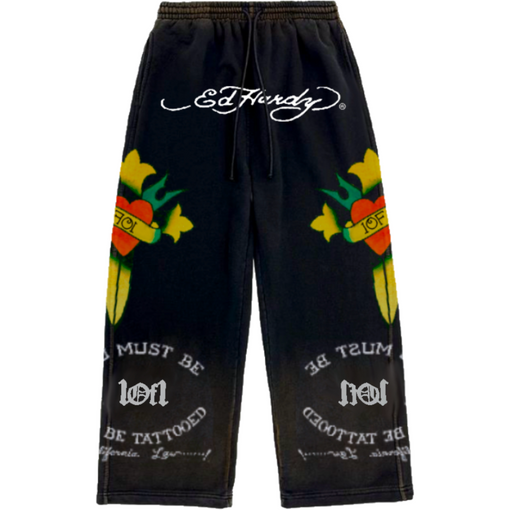 Calça Exclusiviist 1OF1 x Ed Hardy "Love Is A Gamble" Preto