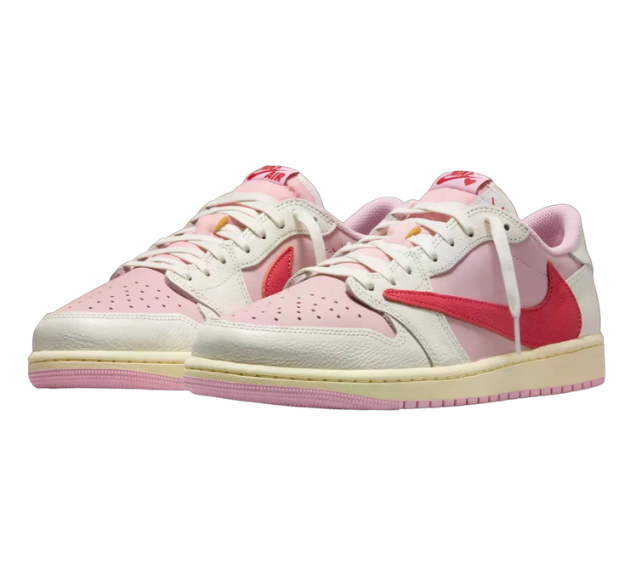 靴 Nike AJ1 LOW Travis Scott Tropical Pink Tênis Nike Jordan 1 Retro Low OG SP Travis Scott 