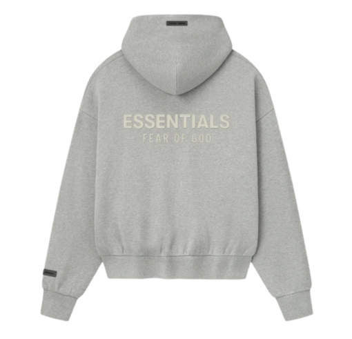 Moletom Fear of God Essentials "Classic Fleece Zip Up Hoodie Concrete Heather" Cinza