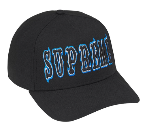 Boné Supreme SS26 "Gothic Outline Adjustable New Era" Preto