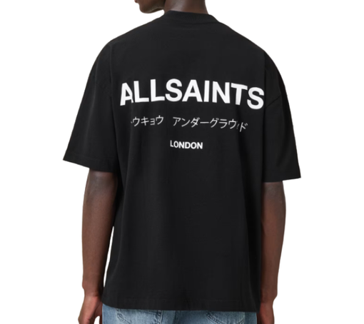 Camiseta AllSaints "Underground Oversized Crew Neck" Preto