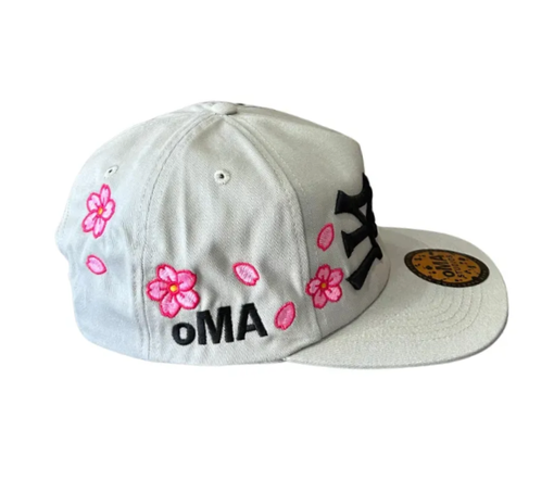 Boné Oma Design "NY NY  Cherry Blossom" Cinza