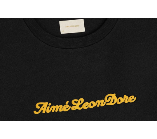 Camiseta Aimé Leon Dore "Puff Print Slub Logo Jet Set" Preto