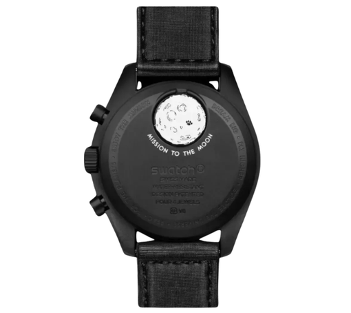 Relógio Swatch x Omega Bioceramic Moonswatch "Mission to Moonphase Snoopy" Preto