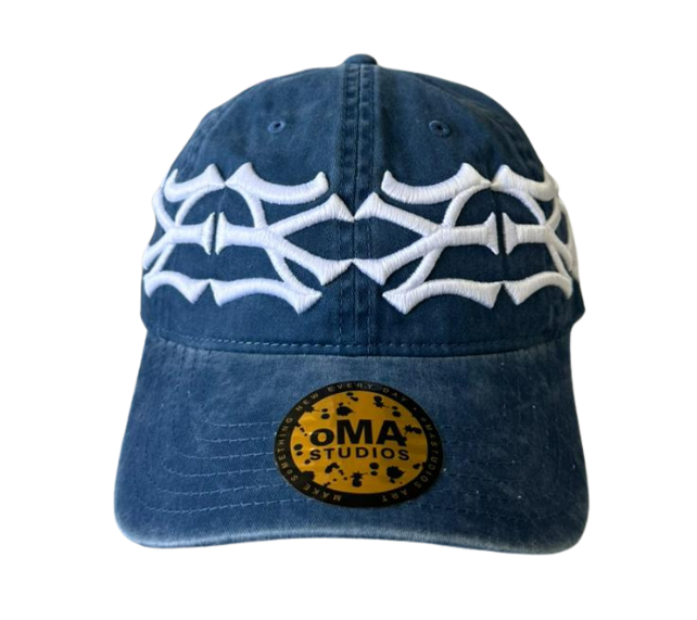 Boné Oma Design "NY NY Crown Curved Blue Suede" Azul