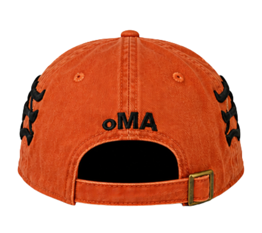 Boné Oma Design "NY NY Crown Curved Distressed Orange" Laranja