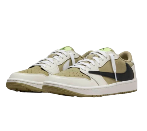 Tênis Nike Jordan 1 Retro Low Golf x Travis Scott "Neutral Olive" Verde