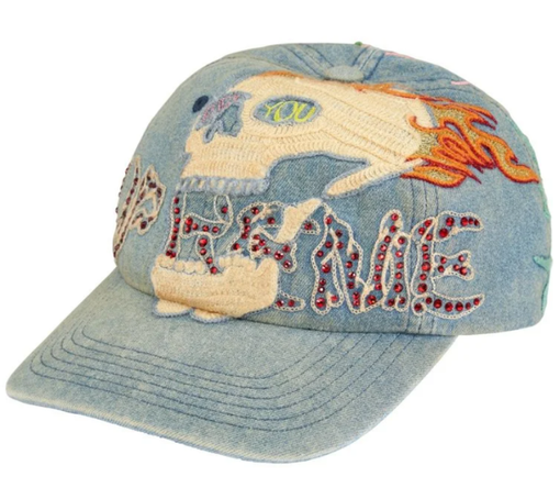 Boné Supreme FW26 "WFST" Denim