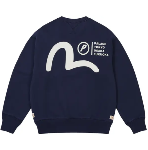 Crewneck Palace x Evisu "Crew Navy" Azul Marinho