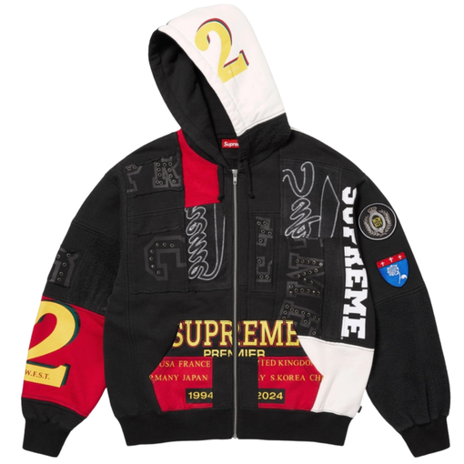 Moletom Supreme SS25 "Patchwork Zip Up" Preto