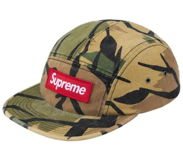 Boné Supreme FW26 "Military Camp Cap Spring Green Predator Camo" Verde