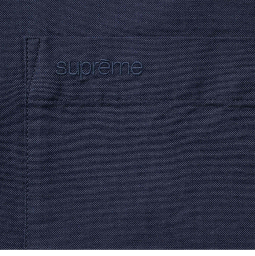 Camisa Supreme SS26 "Loose Fit Oxford S/S" Azul Marinho