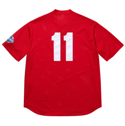 Jersey Supreme SS25 "S Logo Baseball Henley" Vermelho