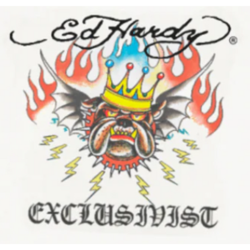 Camiseta Exclusiviist 1of1 x Ed Hardy "4 Da Big Dawgs Only" Off White