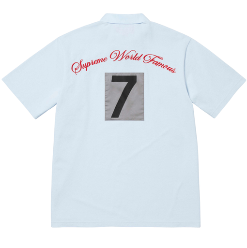 Camisa Supreme SS25 "Cursive Polo" Azul Claro