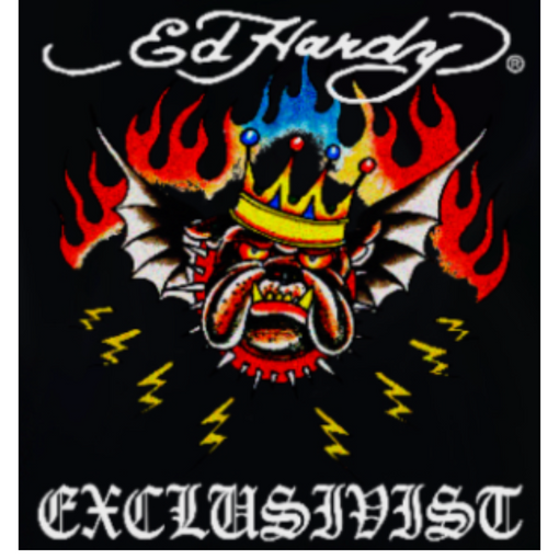 Camiseta Exclusiviist 1of1 x Ed Hardy "4 Da Big Dawgs Only" Preto