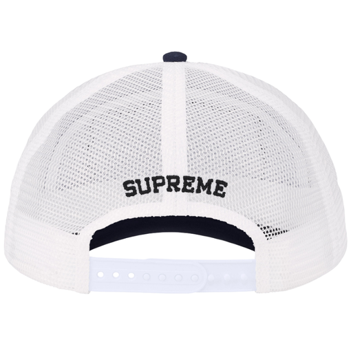 Boné Supreme SS26 "Western Embroidered Mesh Back 5-Panel" Azul Marinho