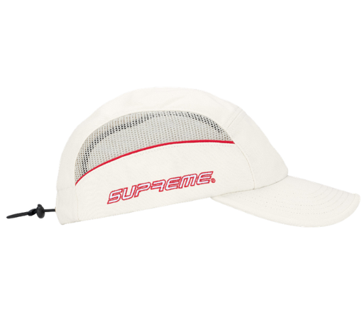 Boné Supreme SS26 "Side Mesh Piping" Branco