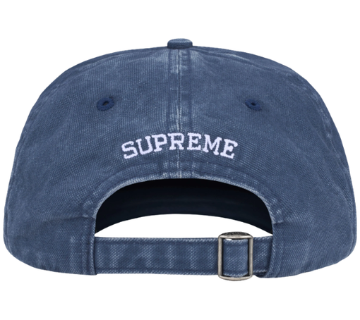 Boné Supreme FW26 "Washed Canvas S Logo 6-Panel" Azul