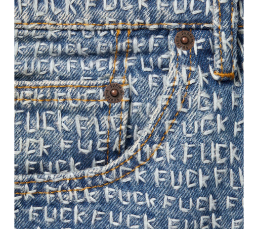 Calça Supreme SS25 "Fuck Stitch Loose Fit Jean" Azul