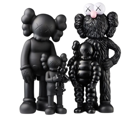 Boneco Kaws "Family Vinyl Figures Black" Preto