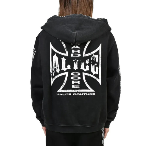 Moletom Alice Hollywood "Moto Zip Up" Preto