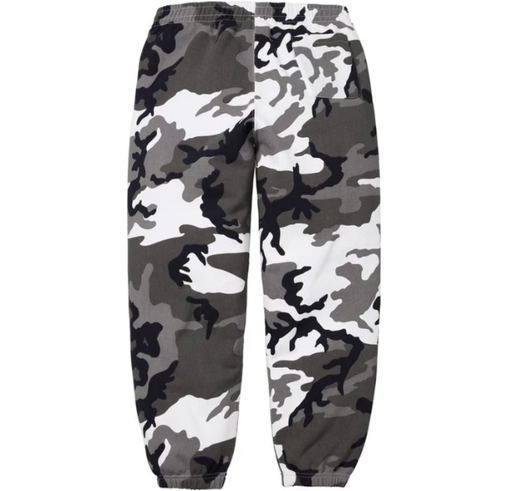 Calça Supreme SS26 "Satin Appliqué" Snow Camo