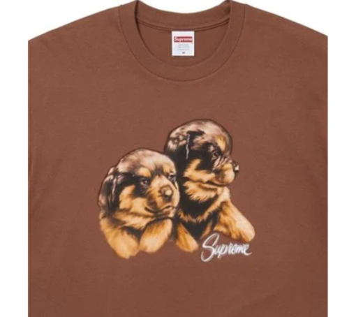 Camiseta Supreme FW26 "Puppies" Marrom