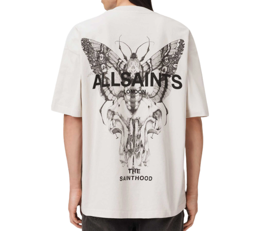 Camiseta AllSaints "Saints Hallis Oversized Graphic T-Shirt Dusk White" Branco