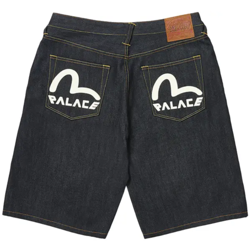 Bermuda Palace x Evisu "Long Denim Short Indigo" Azul