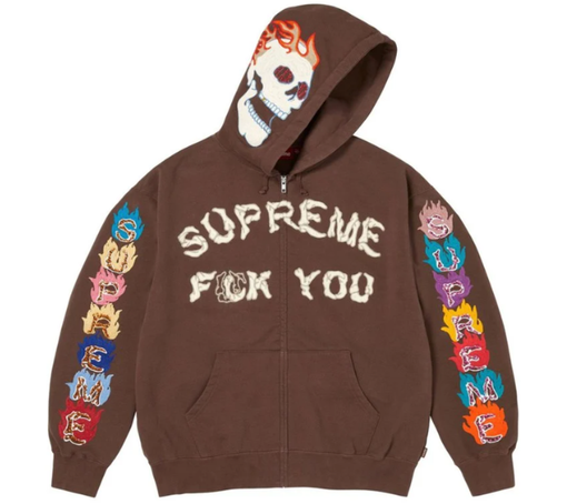 Moletom Supreme FW26 "Fuck You Zip Up" Preto