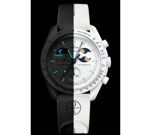 Relógio Omega x Swatch "Mission To Earthphase Moonshine Snoopy Gold" Branco