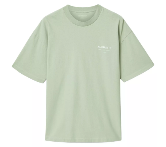 Camiseta AllSaints "Underground Oversized Celadon Green" Verde