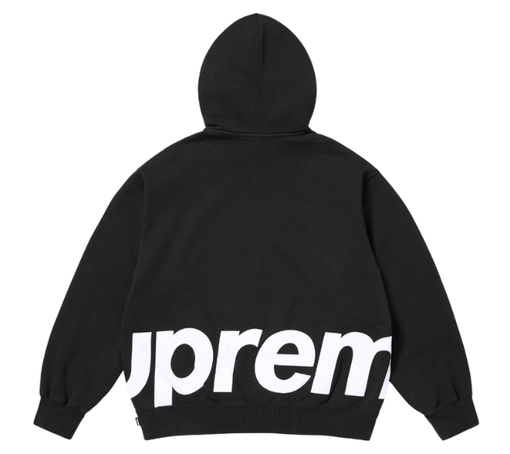 Moletom Supreme SS25 "Big Logo Zip Up" Preto