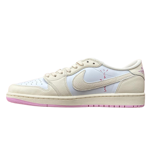 Tênis Nike Jordan 1 Retro Low OG SP Travis Scott "Shy Pink Muslin" Rosa/Creme