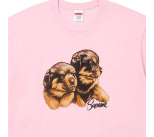 Camiseta Supreme FW26 "Puppies" Rosa