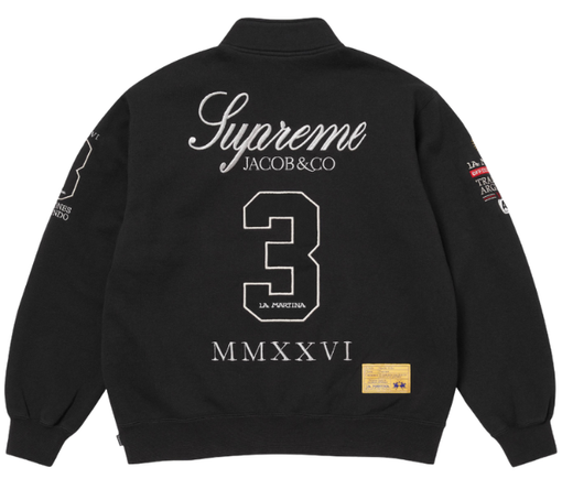 Moletom Supreme x La Martina x Jacob & Co "Zip Up" Preto