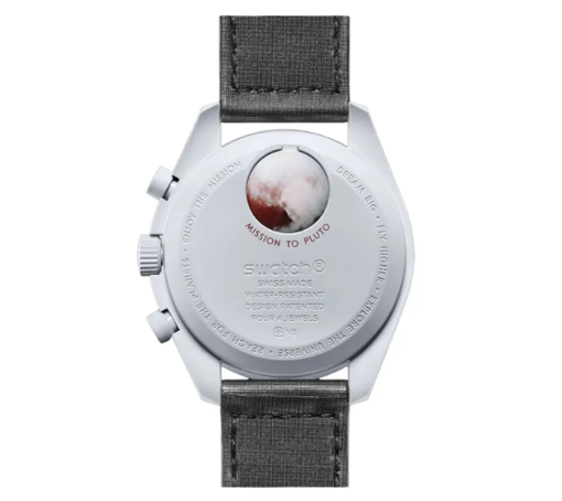 Relógio Swatch x Omega Bioceramic Moonswatch "Mission To Pluto" Cinza