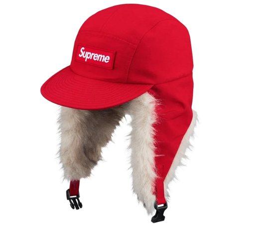 Boné Supreme FW26 "GORE-TEX Earflap Camp" Vermelho