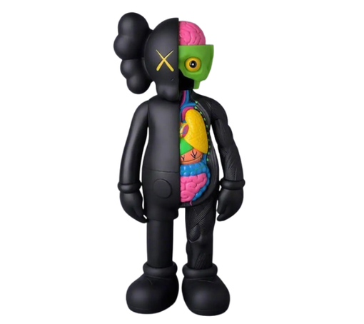 Boneco Kaws "Companion Flayed Open Edition Vinyl Black" Preto