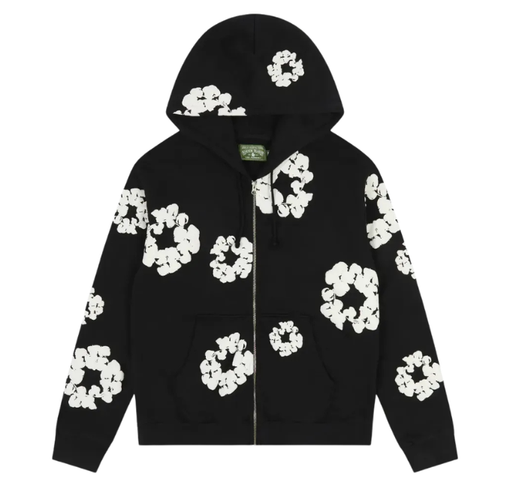 Moletom Denim Tears "Cotton Wreath Zip Up" Preto