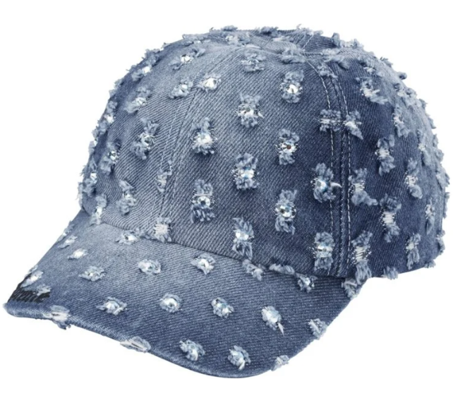 Boné Supreme FW26 "Hole Punch Rhinestone Denim 6-Panel" Denim