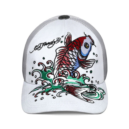 Boné Ed Hardy Trucker Koi "White" Branco
