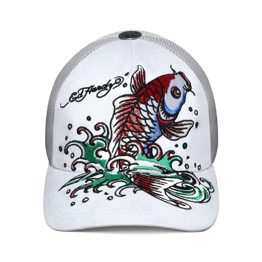 Boné Ed Hardy Trucker Koi "White" Branco
