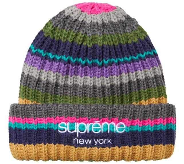 Touca Supreme FW26 "Classic Logo Chunky Ribbed" Multicolor