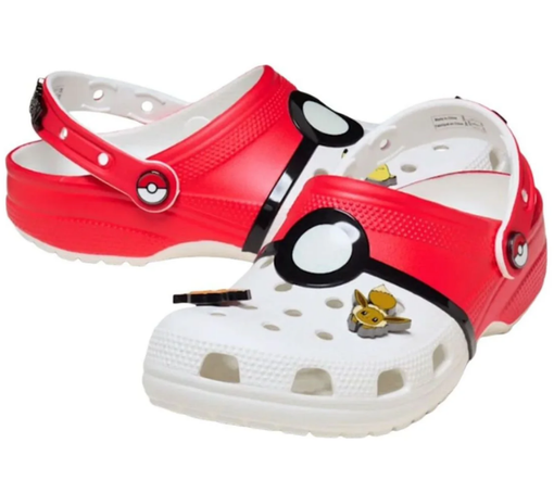 Chinelo Crocs x Pokémon "Poke Ball Classic Clog White Red" Vermelho