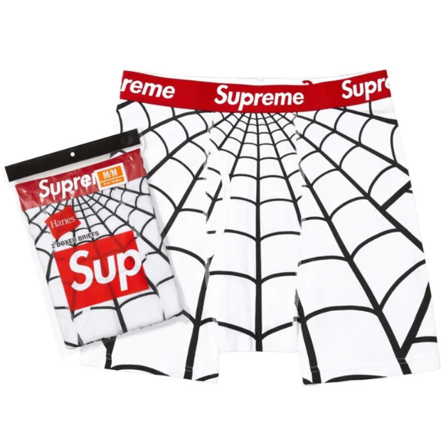 Pack de Cuecas Supreme x Hanes "Spider Man" Branco (2 unidades)