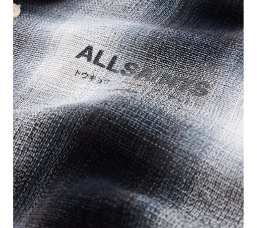 Camisa AllSaints "Underfade Checked Long Sleeve Shirt Whisper Grey" Preto