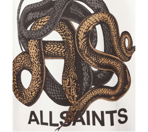 Crewneck AllSaints "Reticulate Graphic Sweatshirt L/S Chalk White" Branco