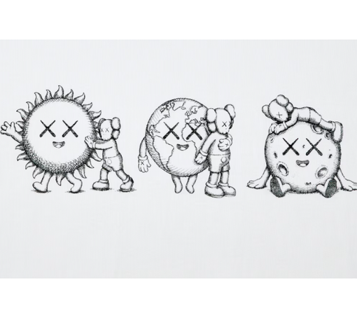Camiseta KAWS x Uniqlo "Universe UT Line Art" Branco